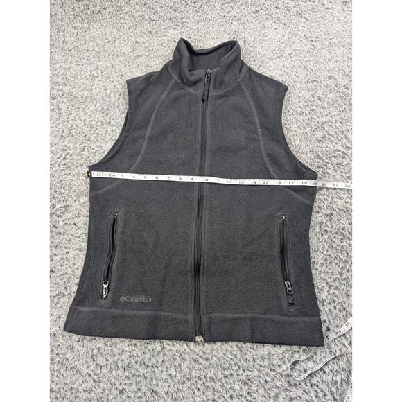 Columbia Vest Womens Medium Black Polyester Fleece Full Zip Gorpcore Hiking Walk - Picture 3 of 6